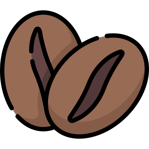 Illustration of two coffee beans without background