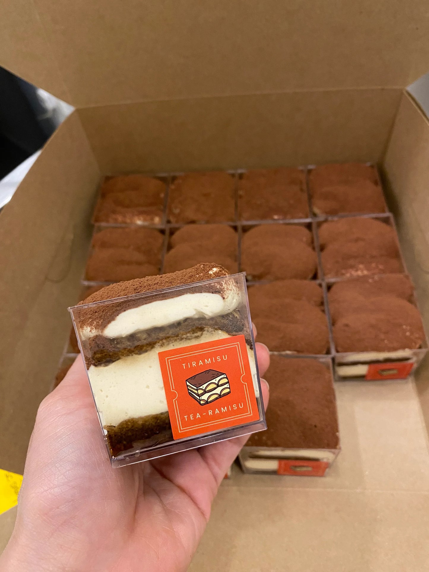 Classic tiramisu individual cups dusted with cocoa powder – handcrafted in Singapore