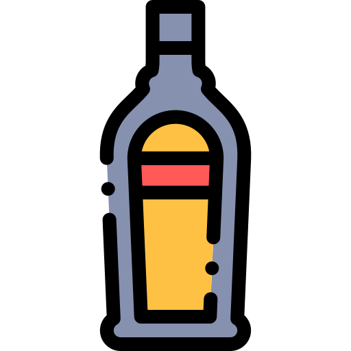 Colorful icon of a kahlua bottle without a background